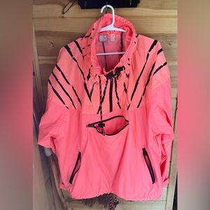 Neon Pink Windbreaker with Black Accents